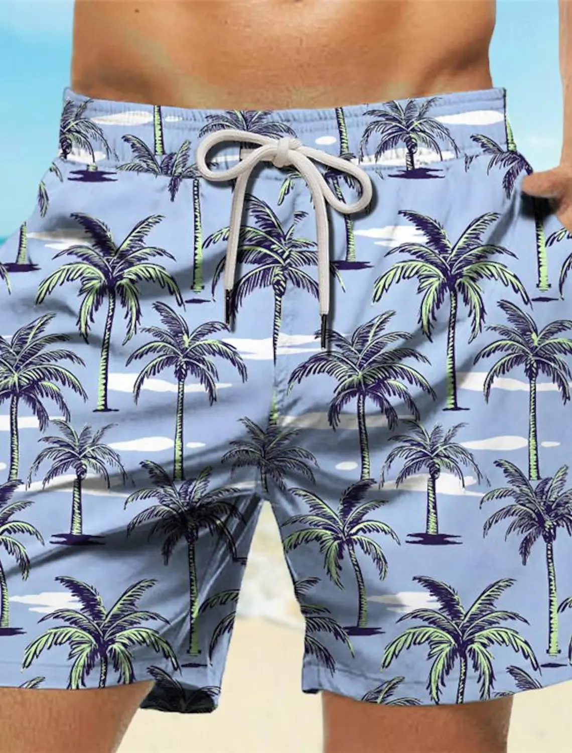 Trunk Breathable Men - Tropische palmboom 3D-geprinte boardshort voor heren,