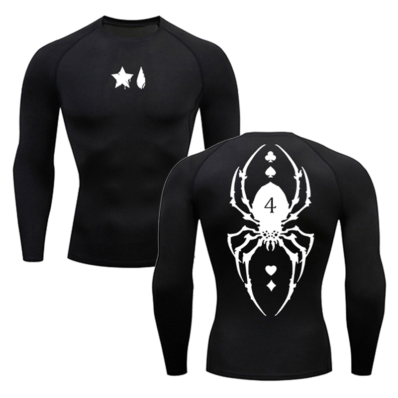 Base Layer Top - Spider Print Compressie Shirt Voor Heren