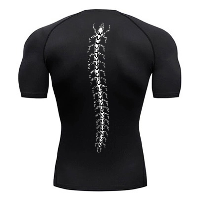 Base Layer Top - Grafische Compressie Shirts Voor Mannen Gym