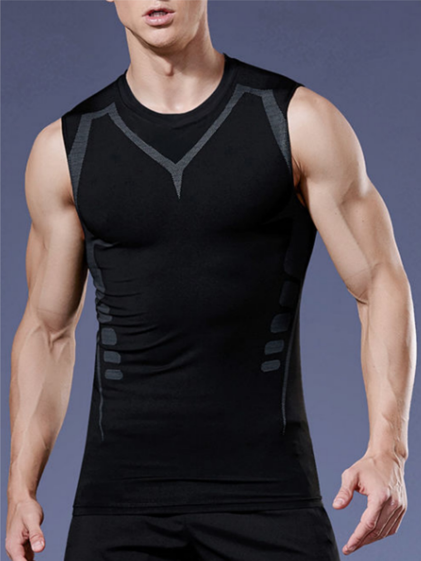 T Shirt Tight Fit - Heren strak vest compressieshirt ademend sneldrogend