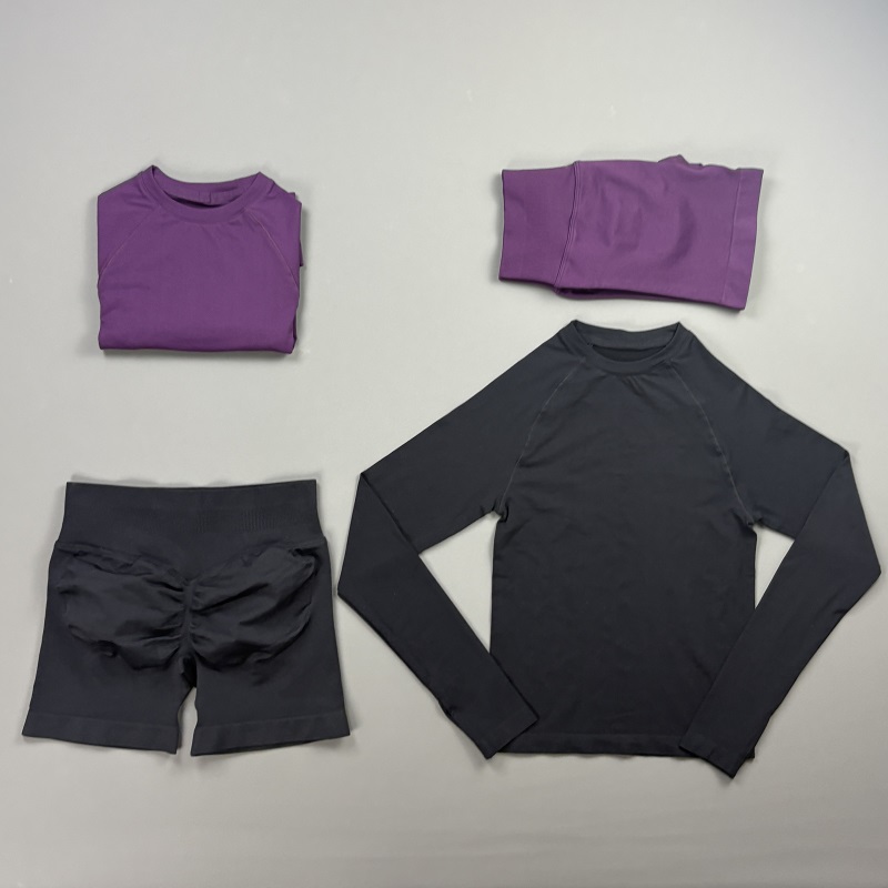 Compression Shorts Athletes - 2-delige gymset dames raglan longsleeve crew