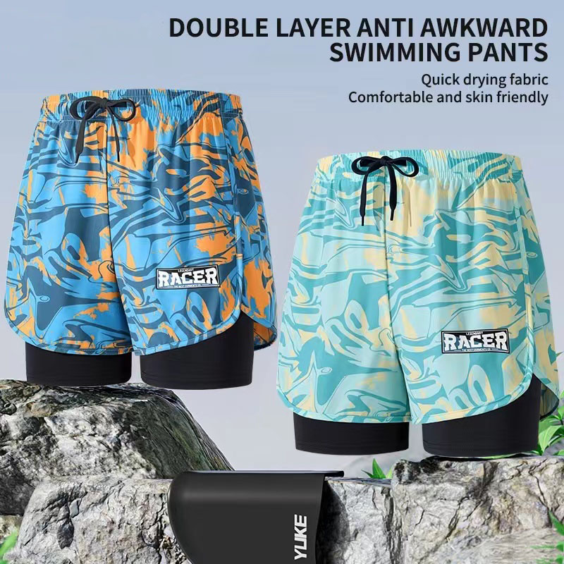 Trunk Breathable Men - Zwembroek Volwassen Dubbellaags Sneldrogende Ademende Zwembroek