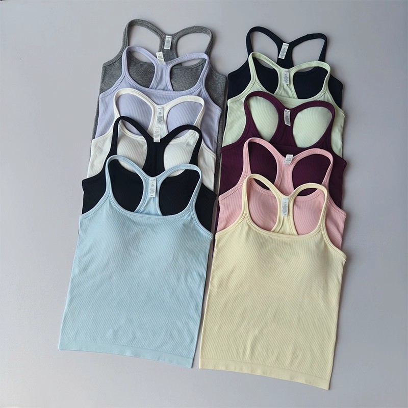 Tank Top Ribbed - Zomer Dames Yoga Hemdje Sportvest Effen