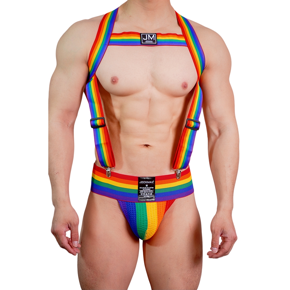 Jockstrap Athletic - JOCKMAIL Regenboog Body Harness Verstelbaar met