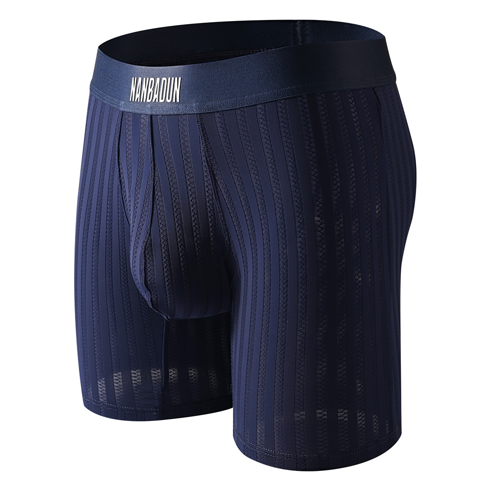 Long Leg Trunk Men - Mannen Ijs Zijde Lange Been Shorts