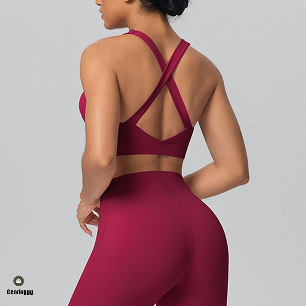 Suspender Tank Top - Sportbeha met schouderbandjes, yogabroekje, hardloopbeha, gymtop,
