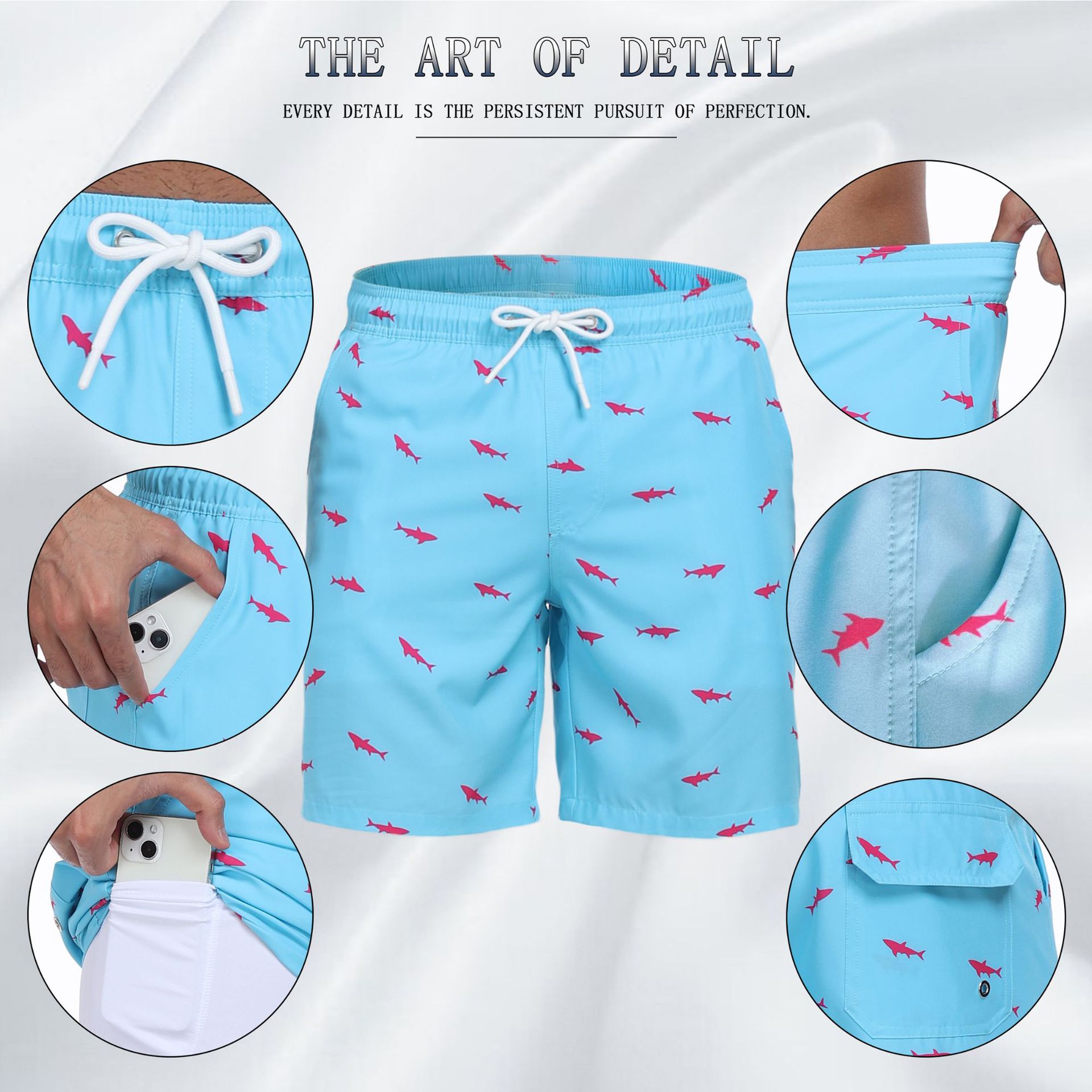 Herenshorts met haaienprint, 2 - Long Leg Trunk Men recensie en prijs