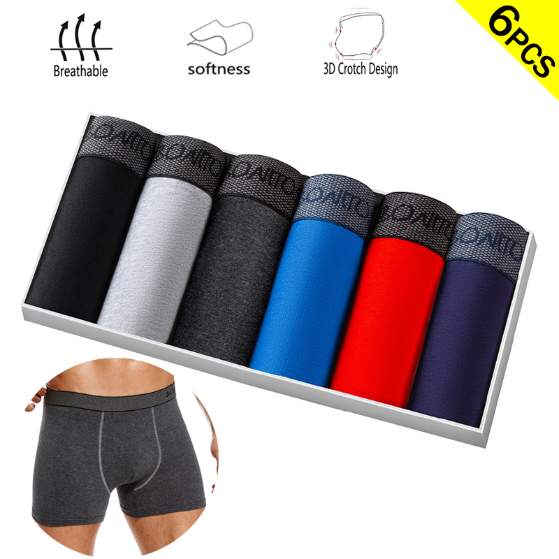 6 stks/pak Boxer Briefs Effen  - Multi Pack Underwear recensie en prijs