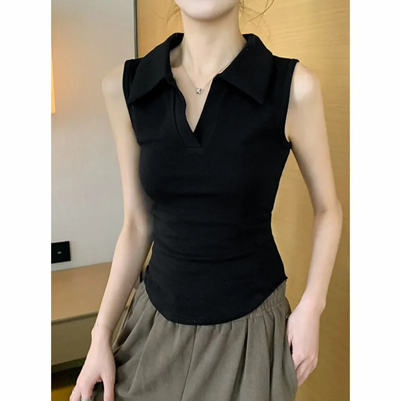 Witte mouwloze polokraag tankt - Tank Top Ribbed recensie en prijs